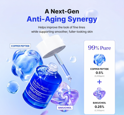 The Blue Peptide Bakuchiol Plump Glow Serum -  Reduce Wrinkles, Firm & Plump Skin Fast