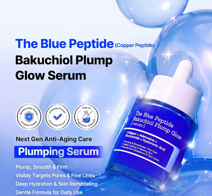 The Blue Peptide Bakuchiol Plump Glow Serum -  Reduce Wrinkles, Firm & Plump Skin Fast